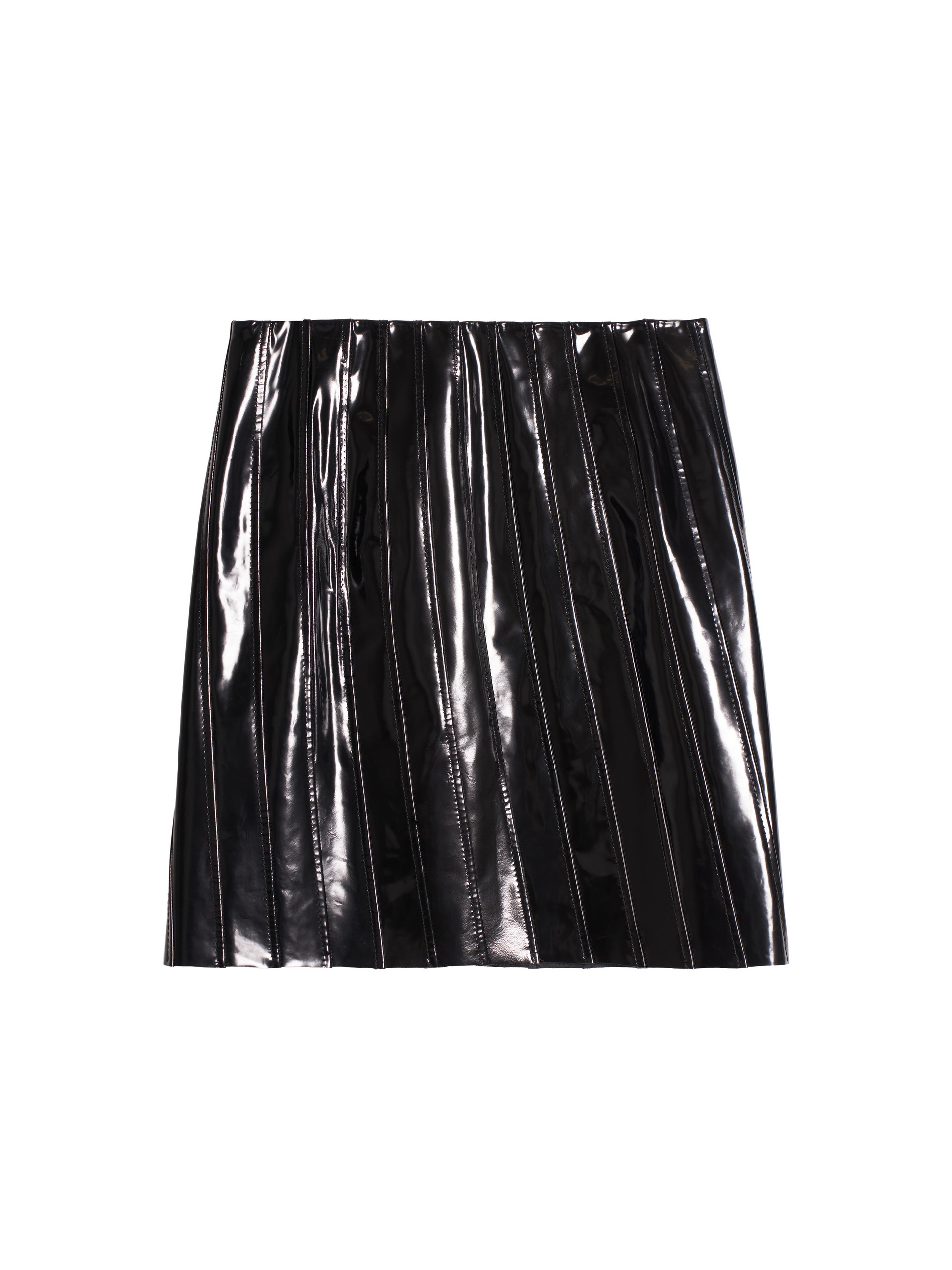 VINYL LEATHER SKIRT BLACK