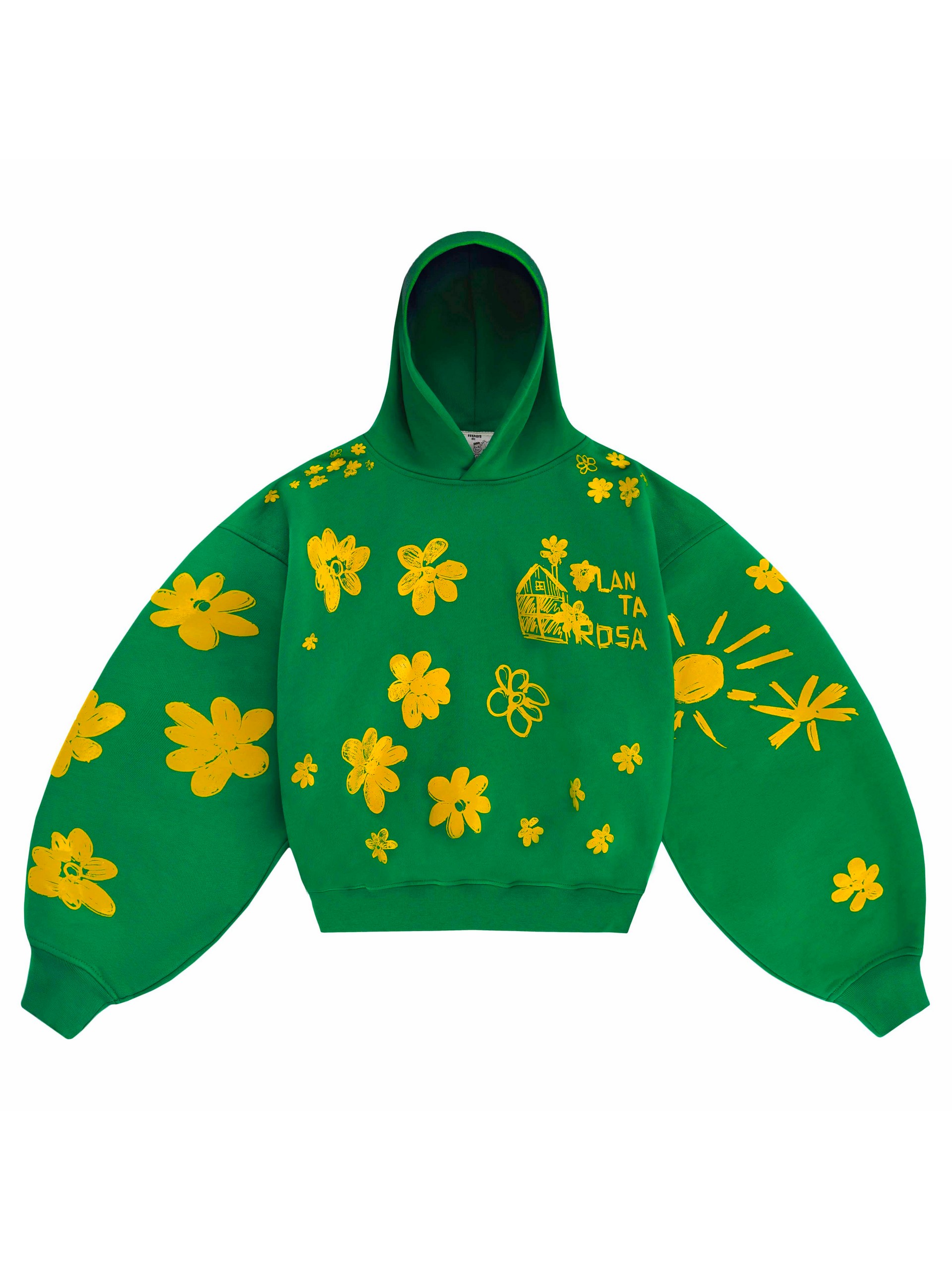 KIDS FLOWERS HOODIE GREEN