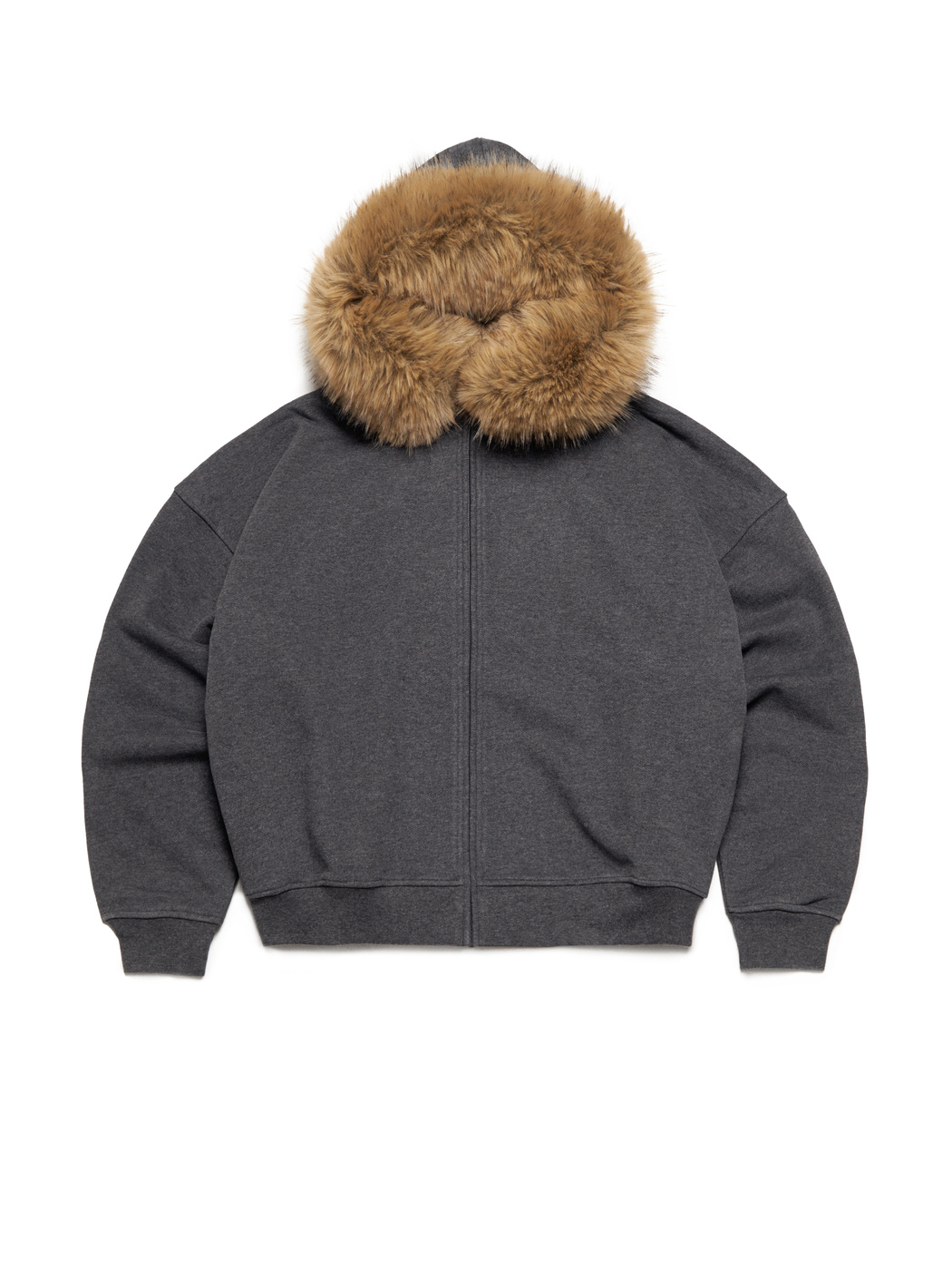 OPYSHKA RACCOON ZIP HOODIE 470-DARKGREY VELVET