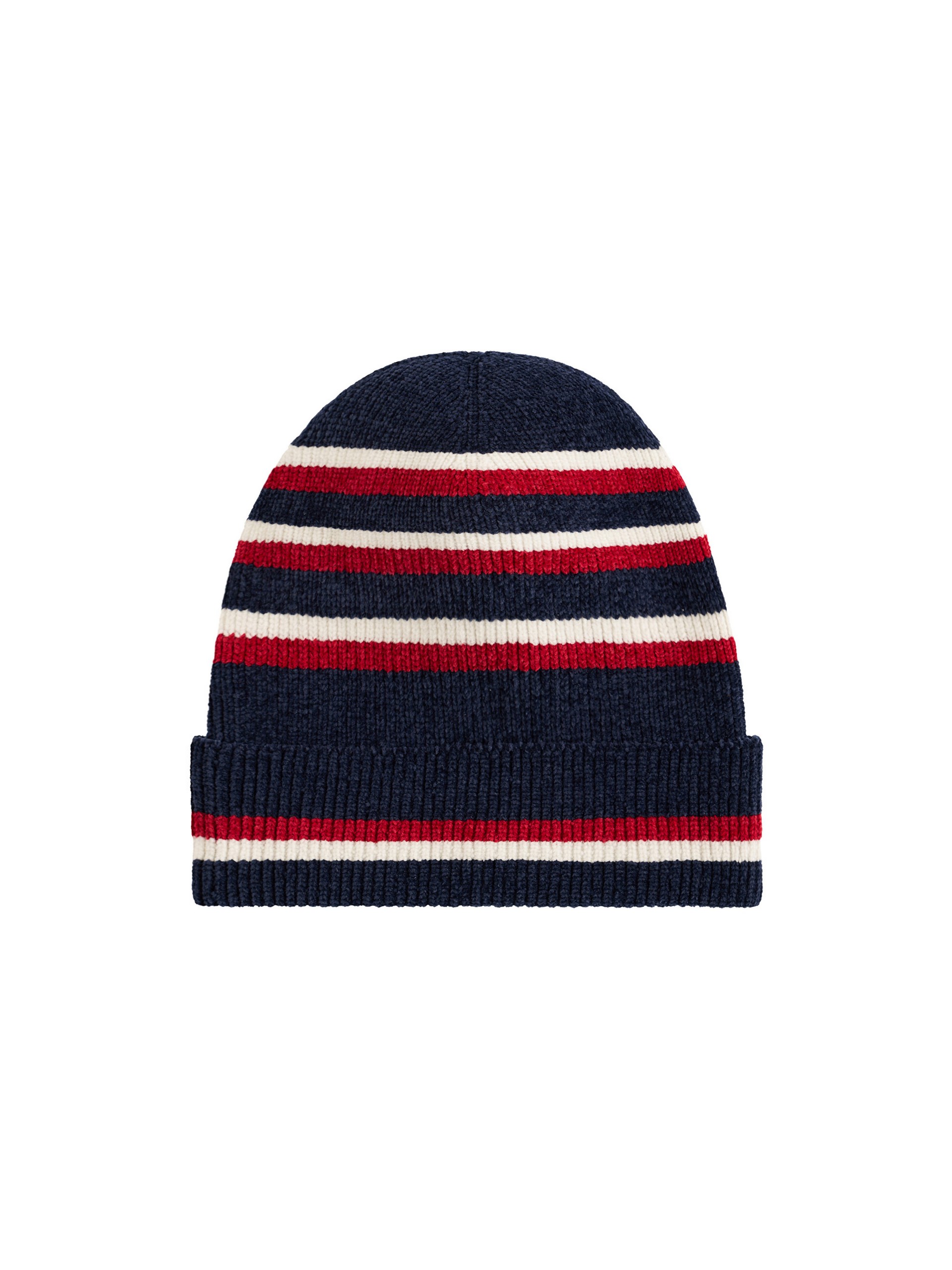 KNITTED HAT - NAVY STRIPES 
