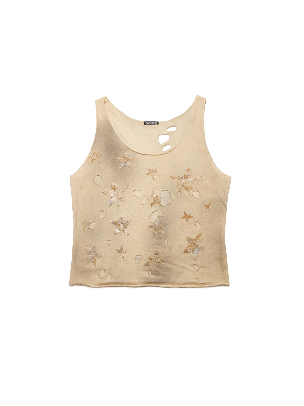 DISTRESS STARS  TANK TOP - VANILLA