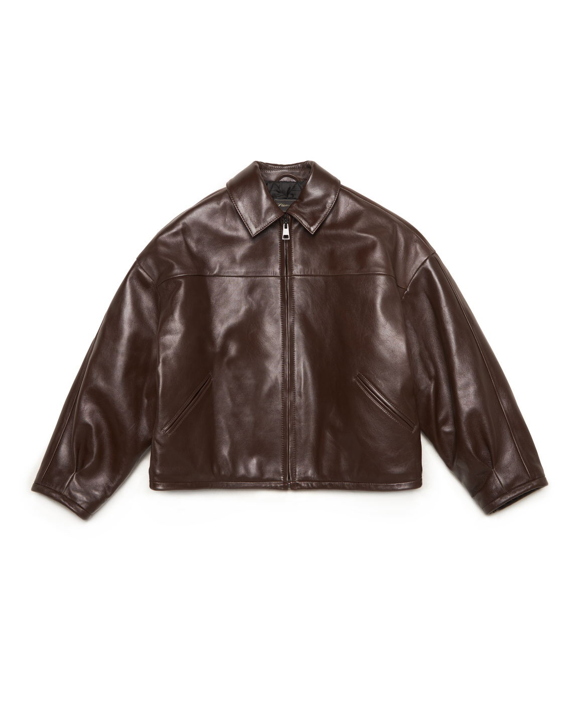 V-LEATHER JACKET BROWN